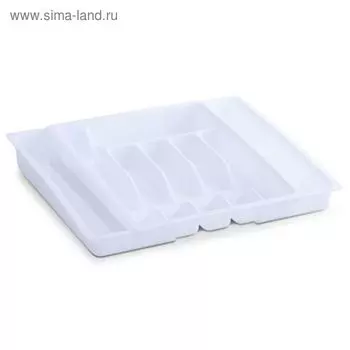 Подставка для столовых приборов, размер 28-48х38 см, раздвижная, цвет белый