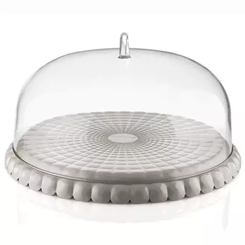 Подставка для торта с крышкой Guzzini Tiffany, d=30 см, цвет серо-бежевый