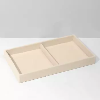 Подставка для украшений QF 2 места, флок, 21123,5 см, цвет бежевый