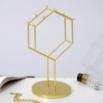 Подставка для украшений "Объёмная геометрия" 21 х 8 х 38, цвет золото