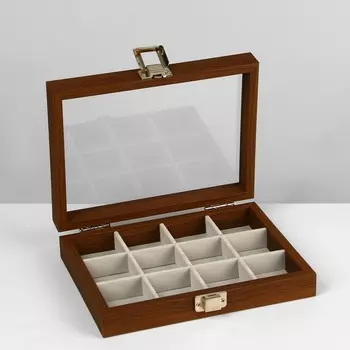 Подставка для украшений Queen fair «Шкатулка» 12 ячеек, 16215 см, цвет серый в дереве