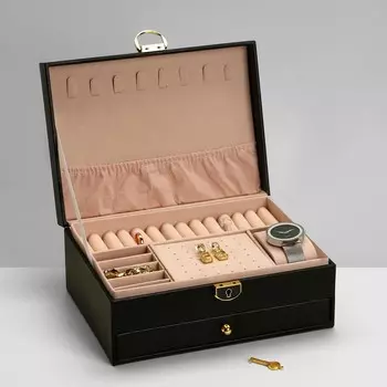 Подставка для украшений «Шкатулка» 2 яруса, 172310 см, цвет чёрный