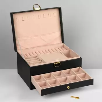 Подставка для украшений «Шкатулка» 3 яруса, 231713 см, цвет чёрный