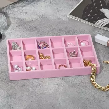 Подставка для украшения QF, 18 ячеек, флок, 2112.32.5 см, розовая