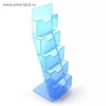 Подставка для визиток пять уровней 90*290, оргстекло 2мм, прозрачный В ЗАЩИТНОЙ ПЛЁНКЕ