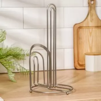 Подставка под бумажные полотенца Доляна, 15×15×32,5 см, цвет серебряный