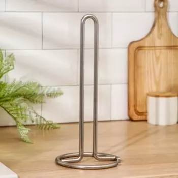 Подставка под бумажные полотенца Доляна «Классик», 13,5×13,5×32 см, цвет серебряный