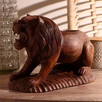 Подставка под бутылки дерево "Лев" 25х13х21 см