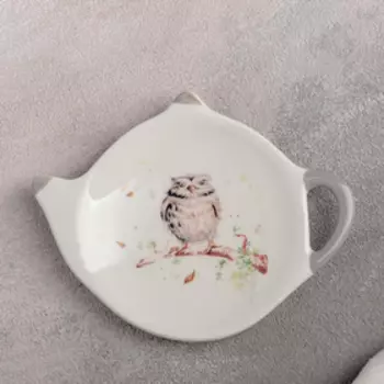 Подставка под чайный пакетик Доляна «Совушка», 12×8,4 см