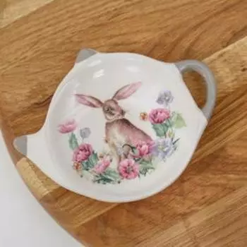 Подставка под чайный пакетик Доляна «Зайка», 129 см, цвет белый