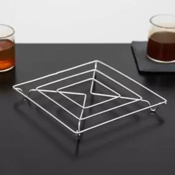 Подставка под горячее на ножках Доляна «Квадрат», 14142 см, хром