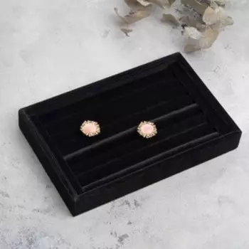 Подставка под кольца QF7 полос, 22,614,53,2 см, цвет чёрный бархат