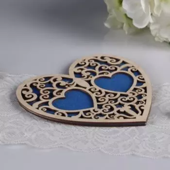 Подставка под кольца "Сердце", синяя, 16,5х16,5 см