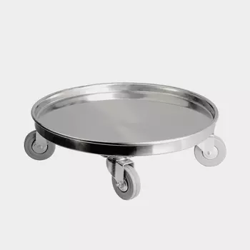 Подставка под котел, d=42 см, h=13 см, на колёсиках, нержавеющая сталь