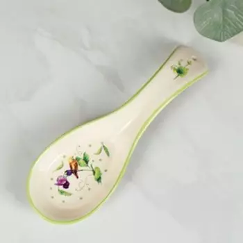 Подставка под ложку Доляна «Зелёный сад», 21.57.5 см, фарфор