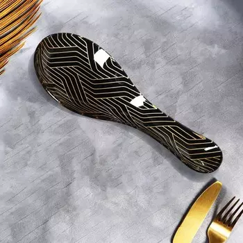 Подставка под ложку стеклянная «Геометрия», 21.47.5