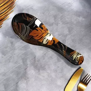 Подставка под ложку стеклянная «Тропики», 21.47.5 см