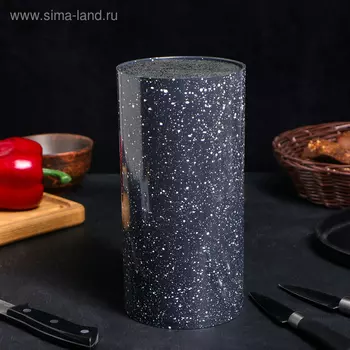 Подставка для ножей с наполнителем «Чёрный гранит», 2211 см, чёрная