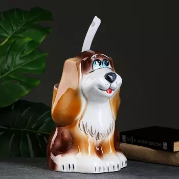 Ёршик для унитаза «Собака», фарфор, коричневый