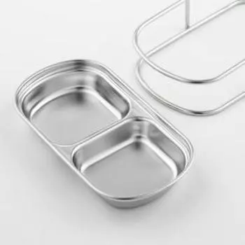 Подставка из нержавеющей стали под половник, 16×9,5×19,5 см, цвет серебряный