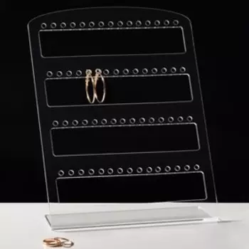 Подставка под серьги 180*180*70, оргстекло 3 мм, прозрачный, В ЗАЩИТНОЙ ПЛЁНКЕ