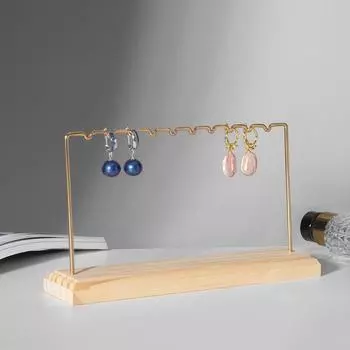 Подставка под серьги QF, 1 ярус, на 5 пар серёг, 21.7512, цвет золото