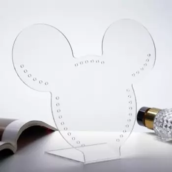 Подставка под украшения "Мышка" 20*20, оргстекло 3мм, В ЗАЩИТНОЙ ПЛЁНКЕ, цвет прозрачный