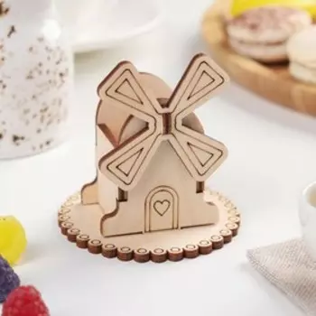 Подставка под зубочистки деревянная «Мельница», 777 см