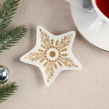 Подставка для чайных пакетиков новогодняя «Снежинка», 8.78.7 см