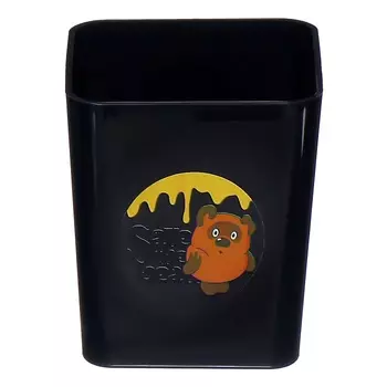 Подставка-стакан для канцелярии пластик ErichKrause Base, Винни-Пух, черная