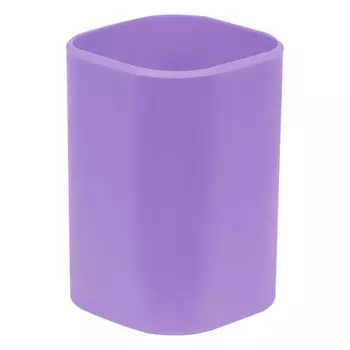 Подставка-стакан для канцелярии СТАММ "Фаворит", пластик, квадратная, фиолетовая