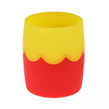 Подставка-стакан для канцелярии, Стамм, школьная, двухцветная, розово-желтая