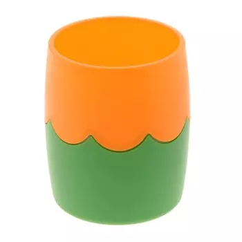 Подставка-стакан для канцелярии, Стамм, школьная, двухцветная, зелено-оранжевая