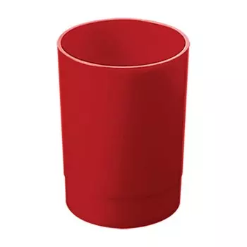 Подставка-стакан для пишущих принадлежностей Стамм "Лидер", круглая, красная