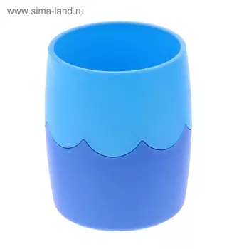 Подставка-стакан для пишущих принадлежностей Стамм, школьная, двухцветная, сине-голубая