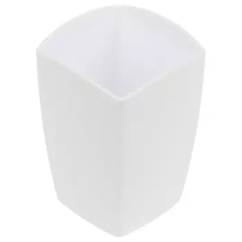 Подставка-стакан для канцелярии СТАММ "Тропик", пластик, квадратная, белая