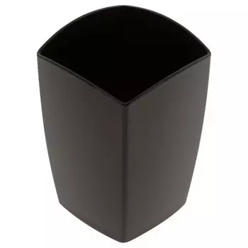 Подставка-стакан для канцелярии СТАММ "Тропик", пластик, квадратная, черная