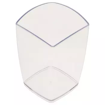 Подставка-стакан для канцелярии Стамм "Тропик", пластик, 105 х 70 х 70 мм, квадратная, прозрачная