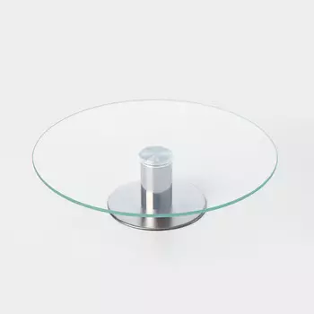 Подставка стеклянная вращающаяся на ножке, d=28,5 см