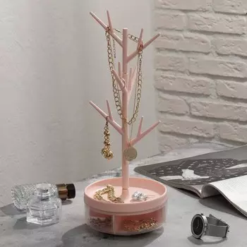 Подставка универсальная "Дерево" с местом для хранения, 14*5,5*35 см, цвет розовый