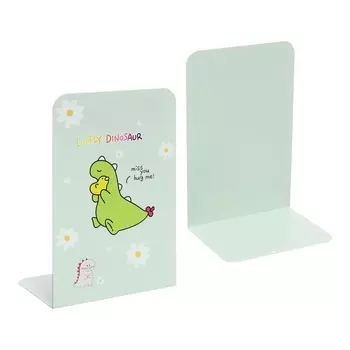 Держатель (ограничитель) подставка для книг, 2 штуки «Дино», бирюзовый