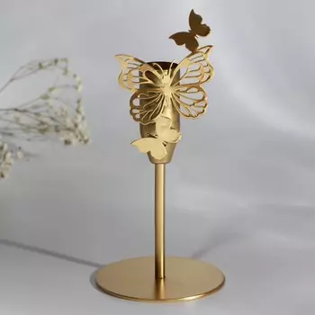 Подсвечник «Бабочки», зол., 7,4 х 15,3 см