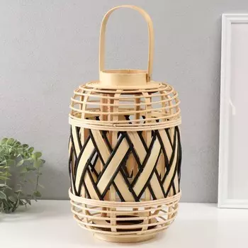 Подсвечник-фонарь на 1 свечу «Переплёт», бамбук, 332323 см