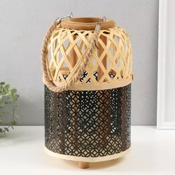 Подсвечник-фонарь на 1 свечу «Сеточка», бамбук, 3121.521.5 см