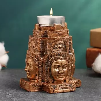 Подсвечник "Буддистский" 13х10х10см, бронза