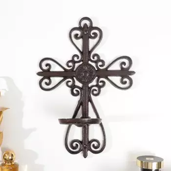 Металлический подсвечник на 1 свечу настенный «Кельт», чугун, 34.511.524 см