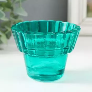 Стеклянный подсвечник на 1 свечу «Циния», 6.58.3 см,120 мл, зелёный