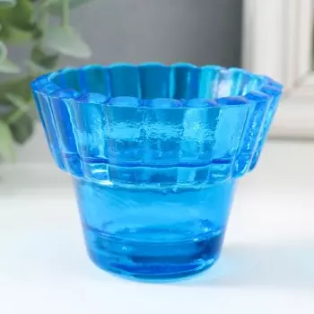 Подсвечник "Циния" 6х8,3 см, 120мл СИНИЙ