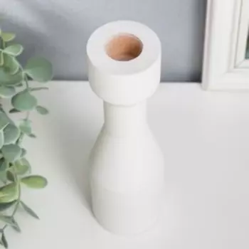 Подсвечник дерево "Геометрия. Арктика" белый 18х5,5х5,5 см