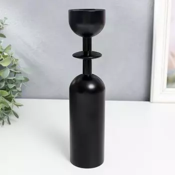 Подсвечник дерево "Геометрия" чёрный 22х5х5 см